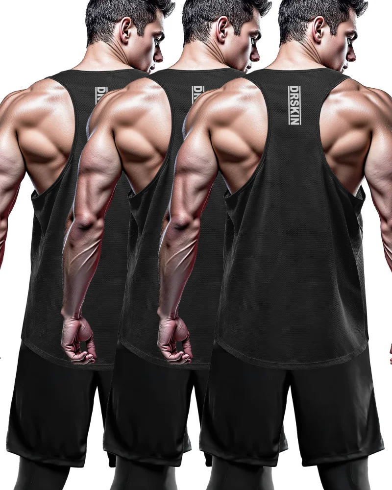 DRSKIN Mesh Muscle Tank, 3-pack