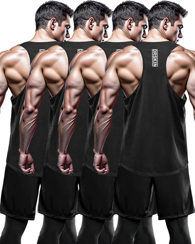 DRSKIN Mesh Muscle Tank, 4-pack