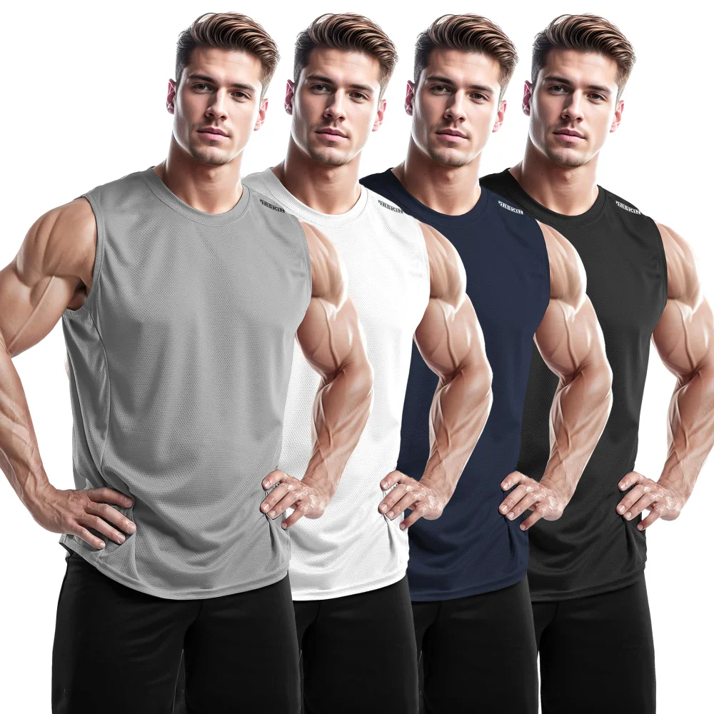 DRSKIN Mesh Sleeveless Base Layer, 4-pack